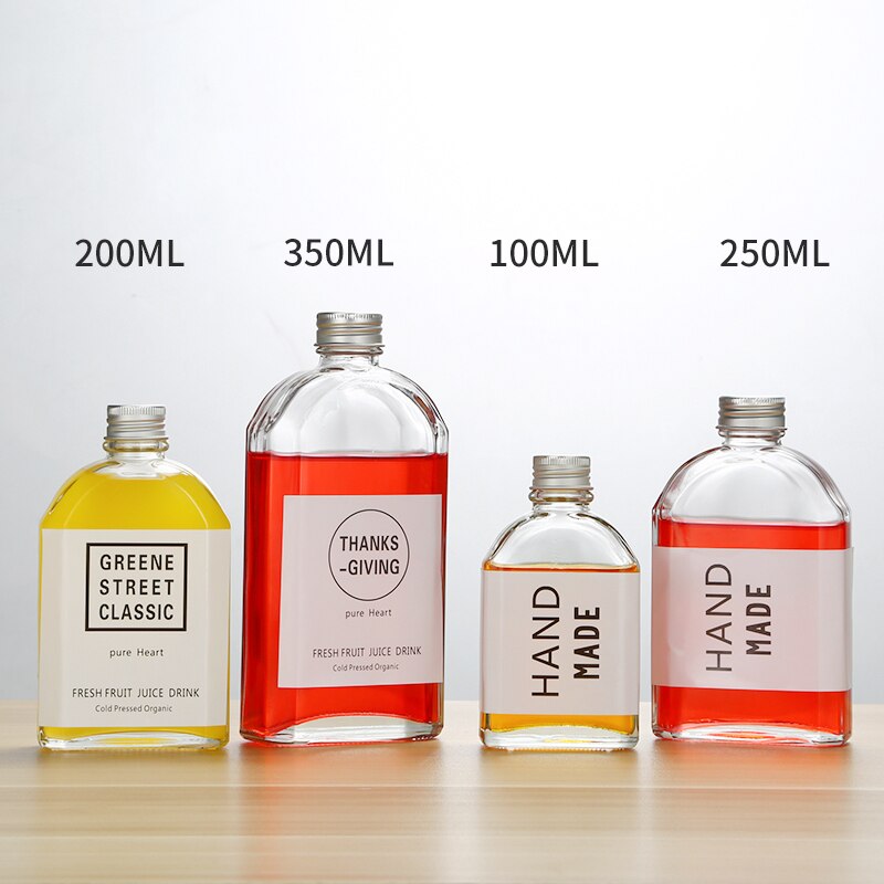 Bouteilles en verre avec bouchon inviolable de 100 à 350 Ml, flacon de poche vide, pour vin, Whisky, Vodka, Brandy, sans plomb, 6 pièces