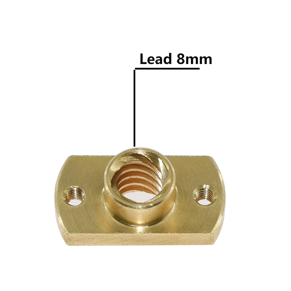 T8 lead screw nut Pitch 2mm Lead 8mm Brass T8 x 8mm Flange Lead Screw Nut for CNC Parts Ender 3 CR-10 3D Printer Accessories: Product 1