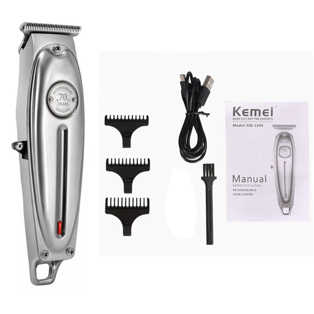Clipper Hair Mower Trimmer Formen Beard Electric Shaver Haircut Machine Hairstyle Cutter Cutting All Metal Trimming: Silver