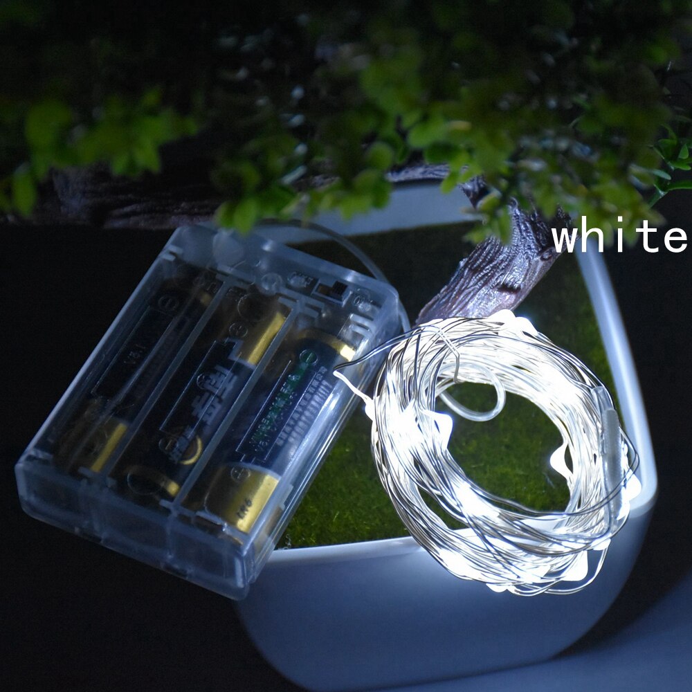 4M 5M 40/50 LED Starry String battery Powered Lights Fairy Micro LED Transparent Copper Wire for Party Christmas Wedding lights: Cool White / 4M