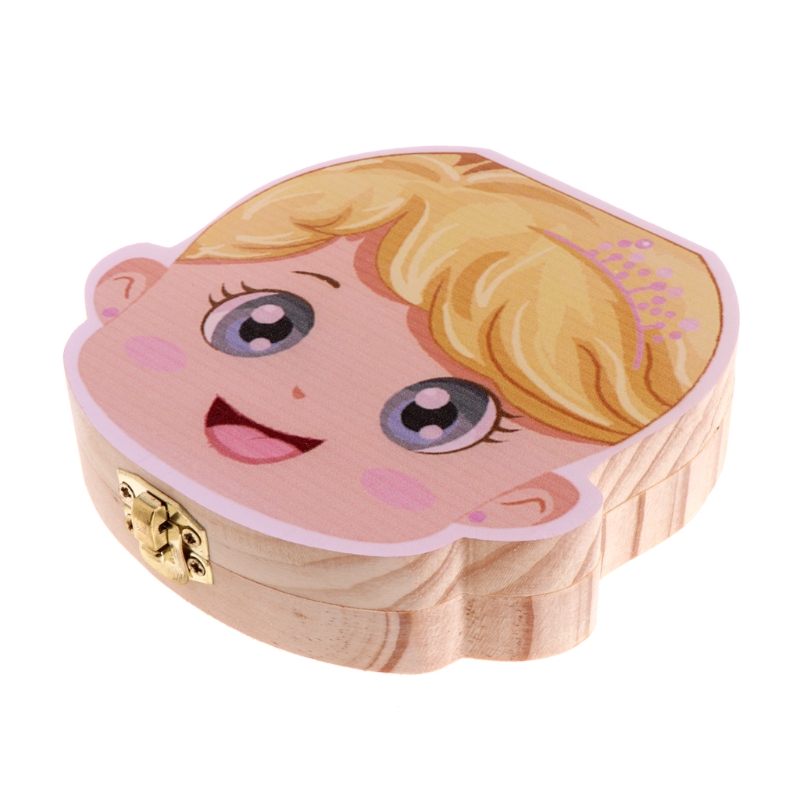 Tandendoos organizer voor kinderen, baby, melktanden, houten opbergdoos voor jongen en meisje
