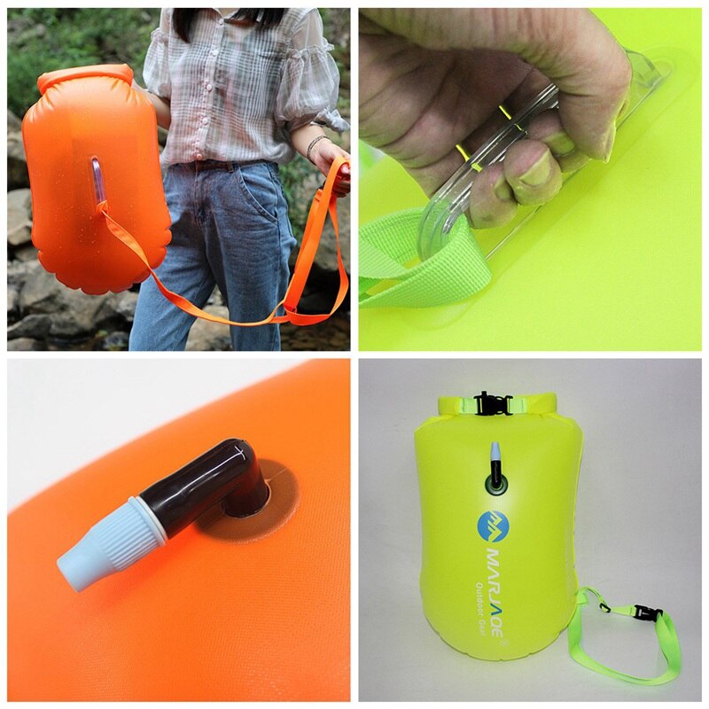 Pvc Zwemmen Boei Veiligheid Float Air Dry Bag Tow Float Zwemmen Opblaasbare Beursgang Tas