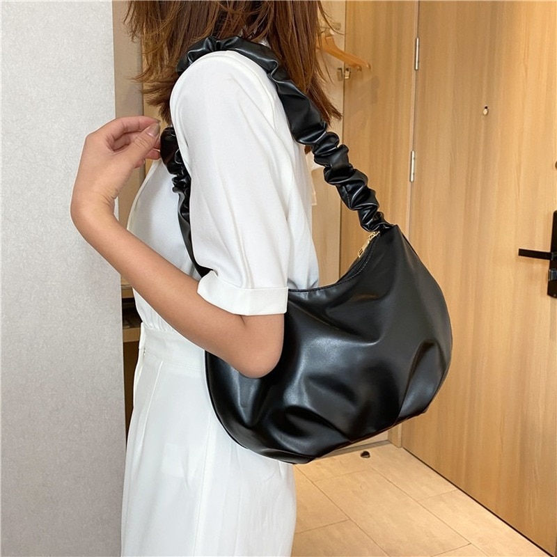 Brand PU Leather Shoulder Tote Bag Dumplings Cloud Small Crossbody Bag for Women Female Handbags Purses Sac A Main