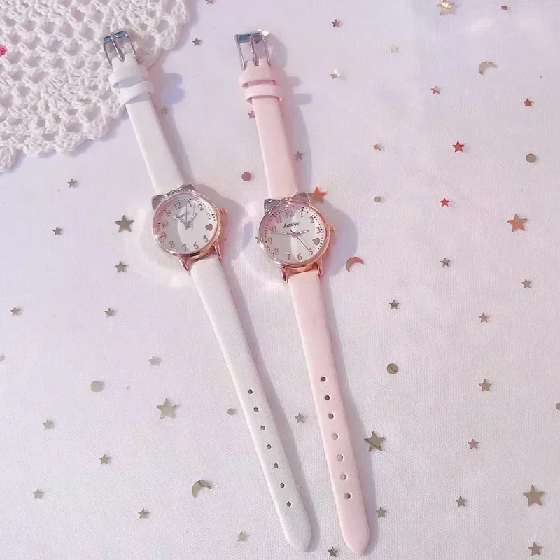 2025 Kinder Liebe Digitale Zifferblatt Kinder Set Uhr Lederband Quarz Uhren Kind Mädchen Uhr kinder Uhr + armband
