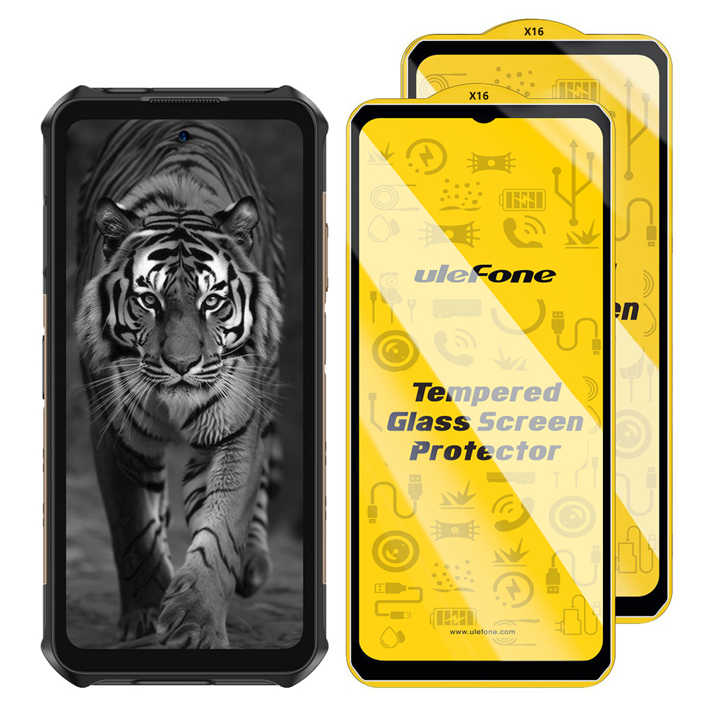 2 stuks/set ulefone armor 34 pro 27 26 25 24 23 22 mini 20 hd anti-vingerafdruk gehard glazen schermbeschermer krasbestendig glas: Geel