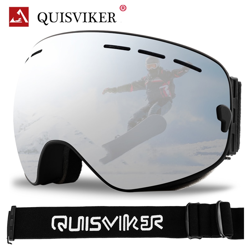 Quisviker dubbellaags anti-condens skibrillen sneeuw snowboardbrillen skibrillen sneeuwscooterbrillen skimaskers