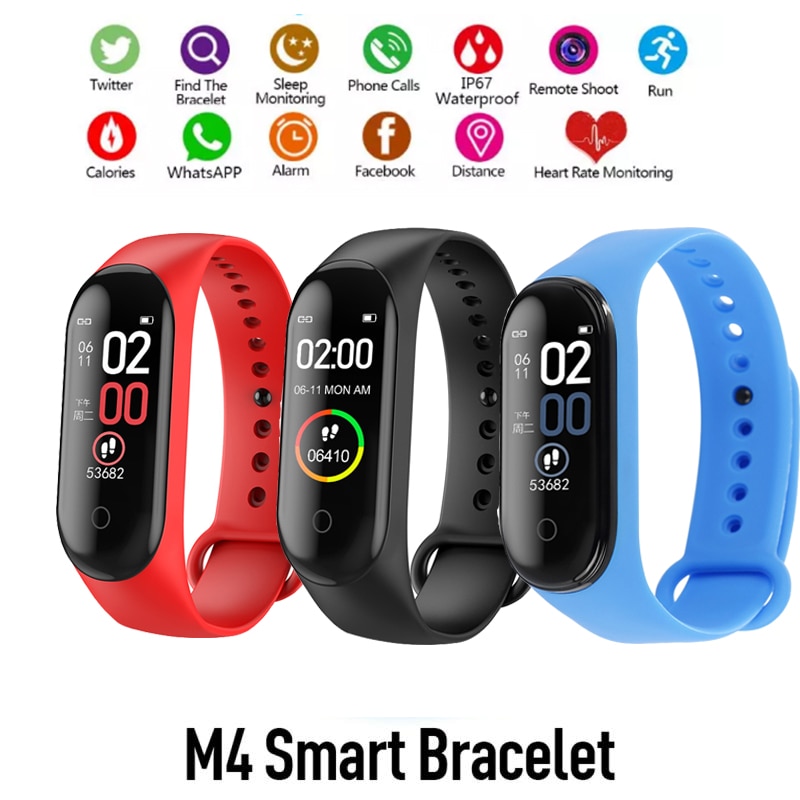 M4 Smart Sport Armband Hartslag Bloeddruk Waterdichte Smart Horloges Bluetooth 4.0 Polsband Fitness Tracker Smartwatch