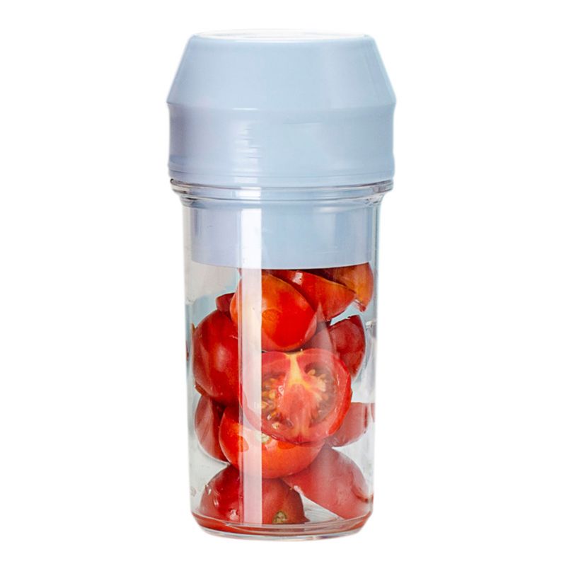 Mini blender bærbar personlig smoothie juicer mat frukt mikser 4 blader for hjemmekontor reiser: Blå