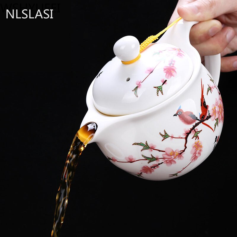7 pcs/set Chinese Ceramic Tea sets Exquisite porcelain Teapot kettle double anti-scalding Teacups Household Teaware Drinkware