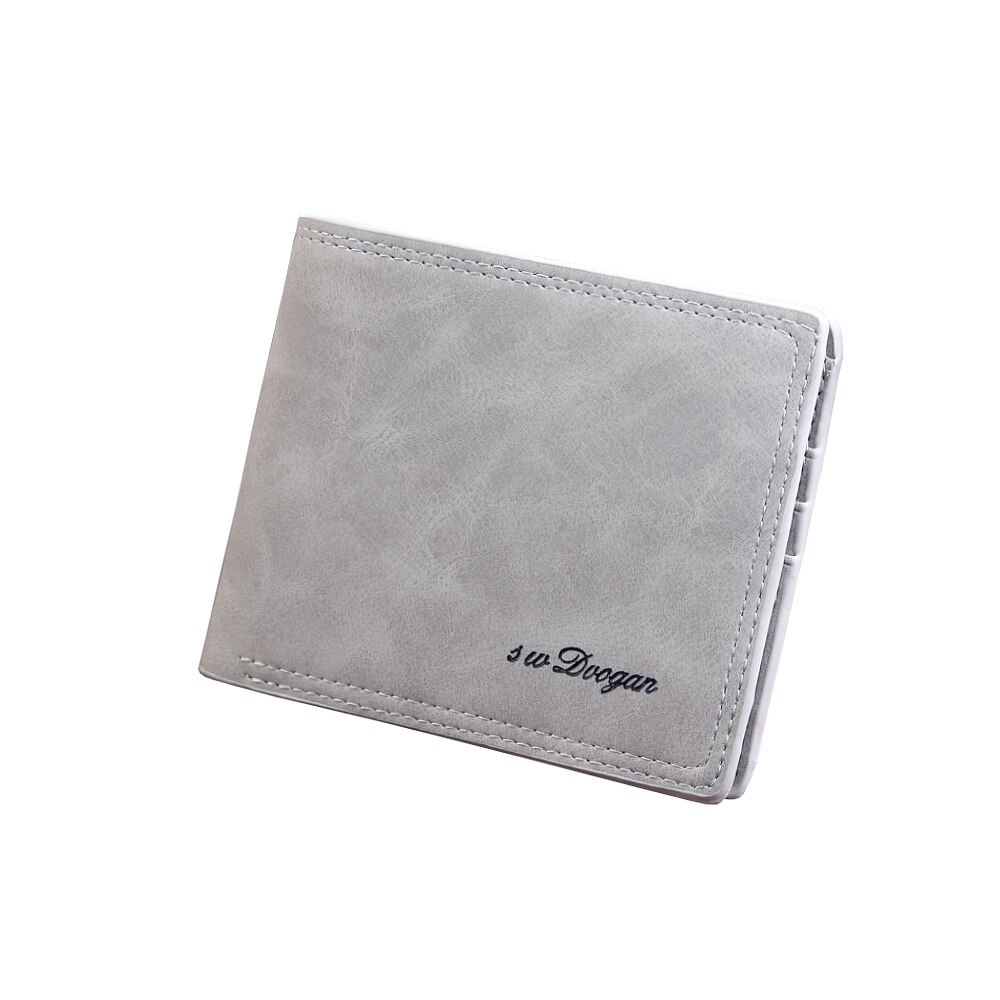 Men's Leather Bifold ID Card Holder Purse Wallet Billfold Handbag Slim Clutch: Gray