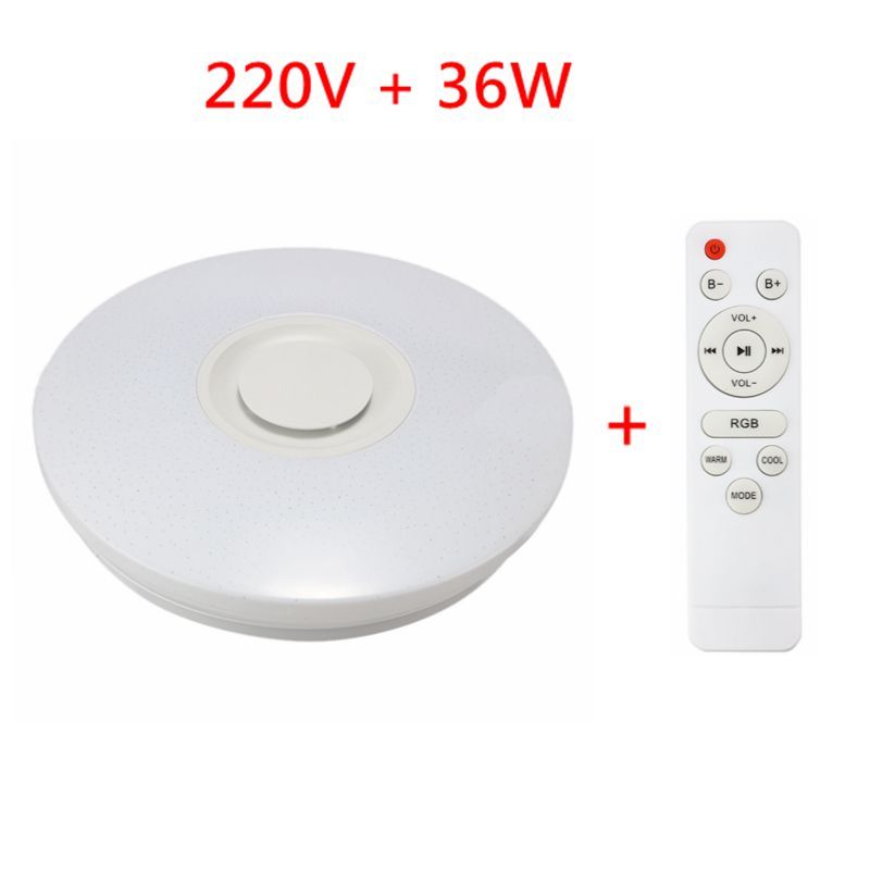 LED Wireless Bluetooth Speaker Loundspeaker Player RGB Dimmable Ceiling Light Panel Lamp with APP + Remote Control For Bedroom: 220V 36W