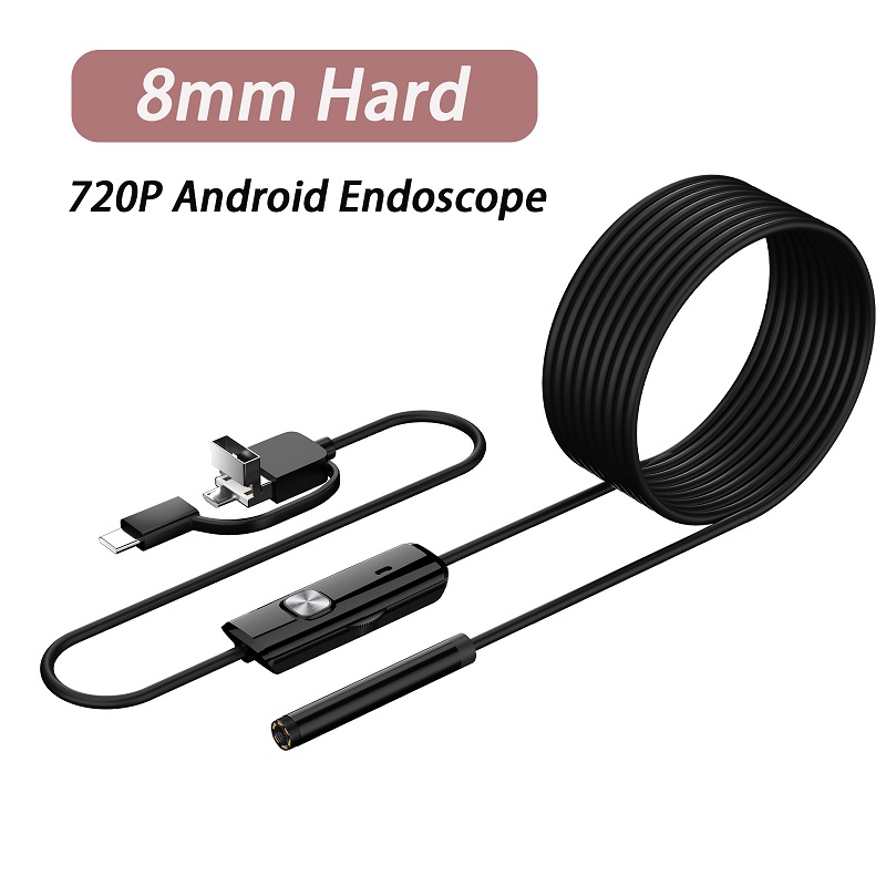 Cámara endoscópica Industrial Android TYPE-C HD720P 8/3,9 MM Micro USB boroscopio de inspección de coche LED impermeable para teléfono Android PC: Blanco / 10 m