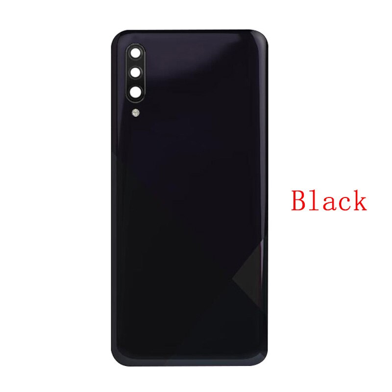 Caso da bateria capa traseira porta habitação caso de volta para samsung a30s a307f bateria capa câmera lente quadro com logotipo: Black Lens