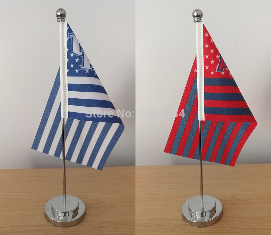 Custom Table Flag Office Desk Banner Including Flagpole Base Flag Size 8.3&#39;&#39;x5.5&#39;&#39; 21x14CM