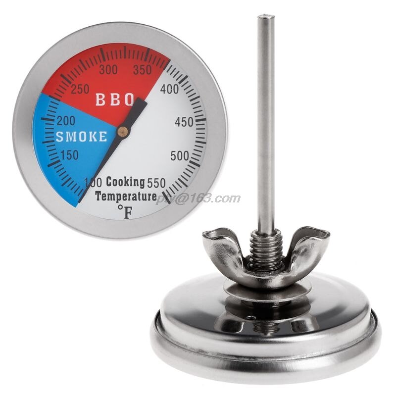 2 " 550f bbq thermometer meter barbecue grill hout roker houtskool hitte-indicator