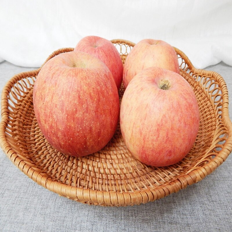 Handmade Wicker Woven Storage Basket,8.6 X 2 Inch Restaurant Bread Basket Fruit Vegetables Food Serving Display Basket