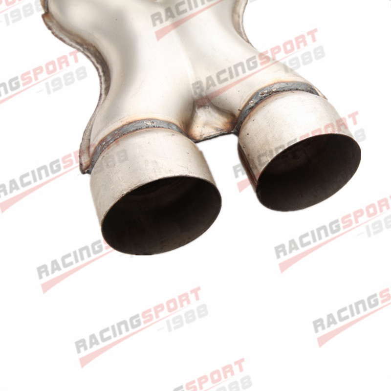 Exhaust Crossover X Pipe Aluminized Steel 3" Inch 76mm Dual Inlet / Outlet