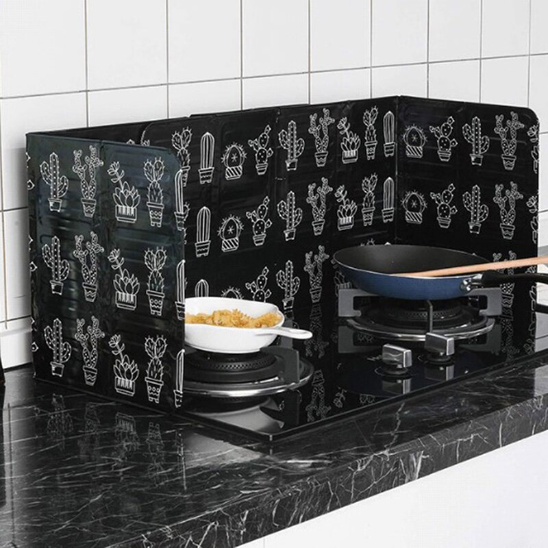 1pc kjøkkeninnretninger oljesprutskjermer aluminiumsfolie tallerken gasskomfyr sprutsikker baffel kjøkken kjøkkenredskaper