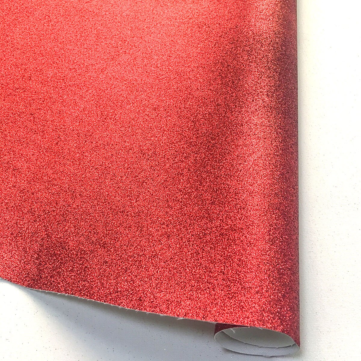 20*30CM Sparkly Fine Glitter PU Leatherette Sewing Fabric iridescent Sequins Faux Leather Craft Bows Bag Earring Making DIY: Red