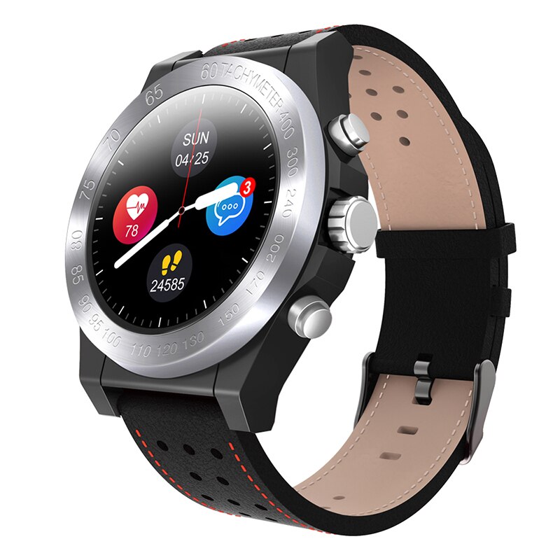 CK25 1.3Inch Full Round Color Screen Smart Watch Fitness Band 24H Heart Rate O2 Monitor Leather Strap Smart Watch Men
