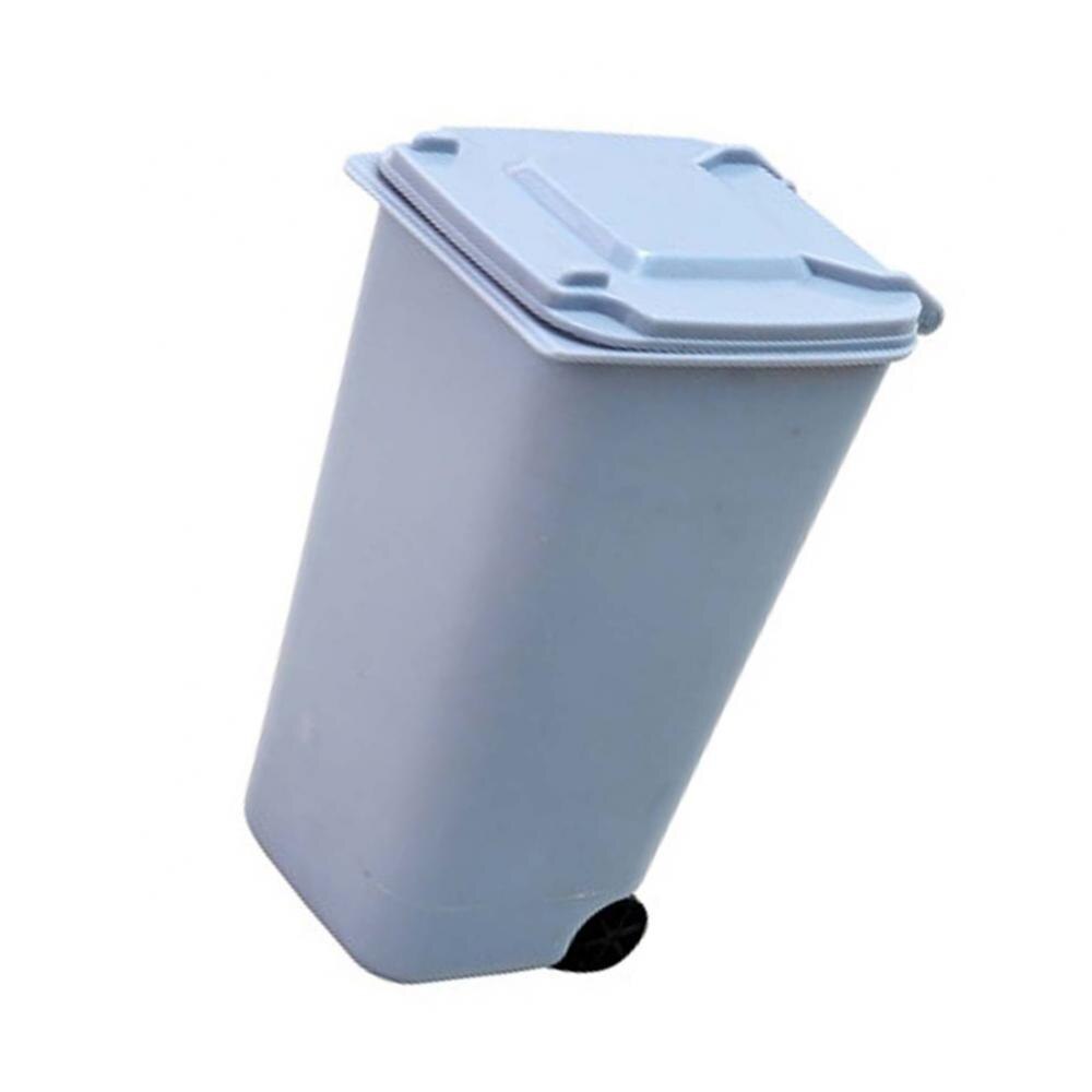 Mini Waste Bin Desktop Storage Box Home Garbage Basket Container Table Trash Can Swing Cleaning Barrel Desk Organizer Storage