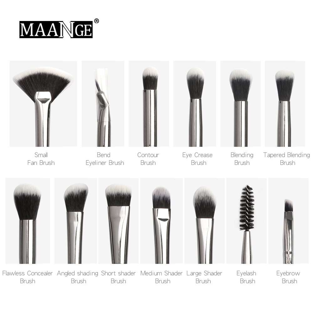 Bettyliss 12 pcs Oogschaduw Make-Up Kwasten Set Pro pinceaux maquillage wenkbrauw brush Blending Make Up Borstels Soft Synthetisch Haar