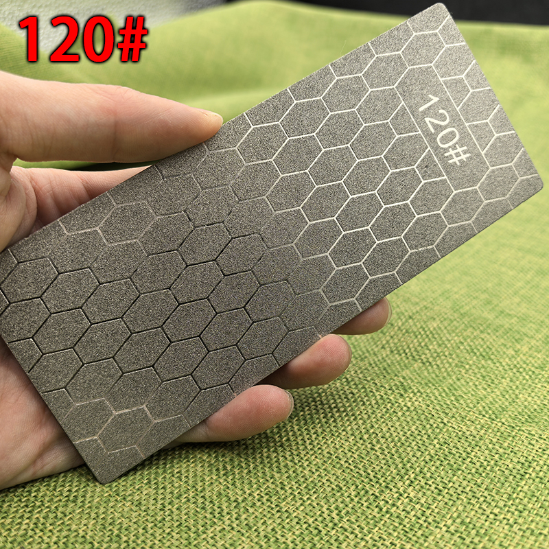 Piedra de afilar de diamante en forma de panal para cocina, esmeril de un solo lado, tipo panal, herramientas de afilado de tijera Manual para el hogar, 1 ud.: Gris claro