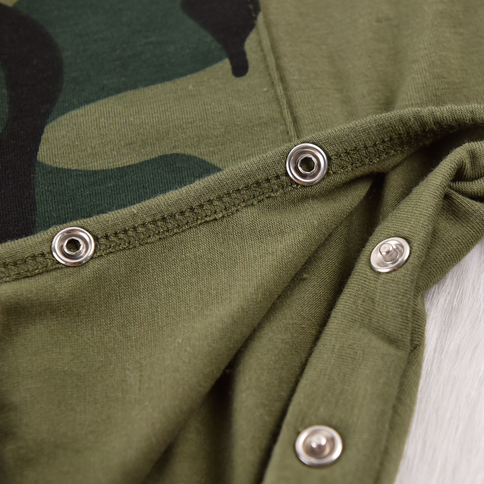 0-18M Infant Baby Boys 100% Cotton Romper Floral Print Long Sleeve Hooded Jumpsuit Spring Autumn Playsuits Army Green/White