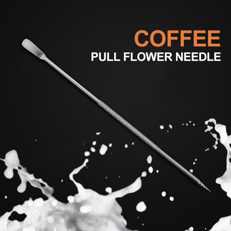 Acier inoxydable café tirer fleur sculpté bâton café au lait décoratif Art stylo fantaisie café outil Latte Art café aiguille offre spéciale