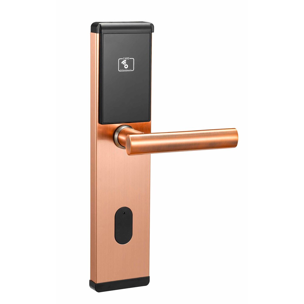 Mode Smart Rfid Hotel Lock Systeem, Rf Card Elektronische Deur Handvat Slot, smart Hotel Deurslot Systeem Rifd Systeem: copper