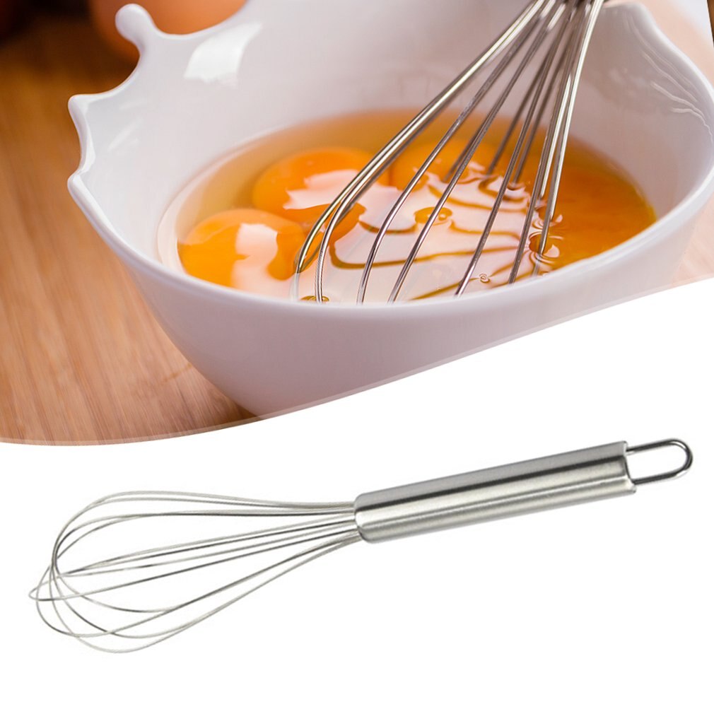 Handle Whisk Stainless Steel Kitchen Mixer Balloon Wire Egg Beater Tool Kitchen Tools 6 Line Egg Beater Cake Baking Tools