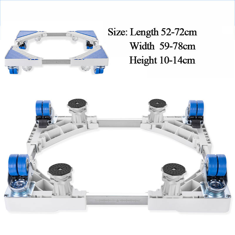 Universal Mobile fridge stand for washing machine Holder 4 Strong Feet Mobile refrigerator Base with Brake Wheel Loading 500kg