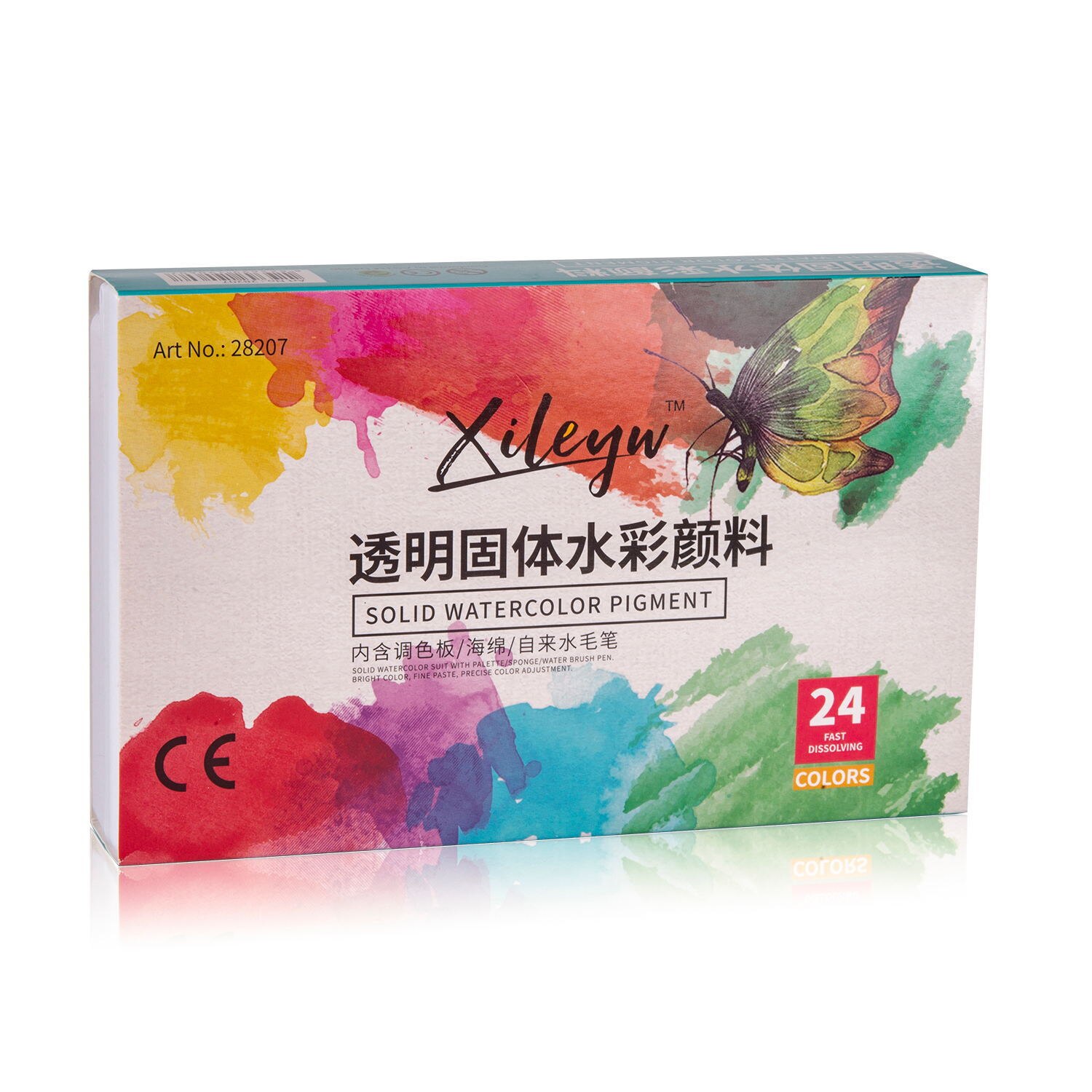 Acrylic Paints Superior Solid Watercolor Paint Set With Brush Pen Foldable Travel Water Color Pigment Drawing Set 03111: 24 Colors