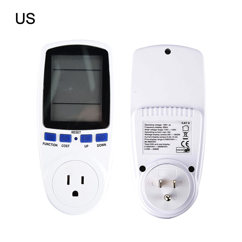 Power Meter Digital Wattmeter Energy EU/US/UK/AU/BR Watt Calculator Monitor Electricity Consumption Measuring Socket Analyzer: US Plug