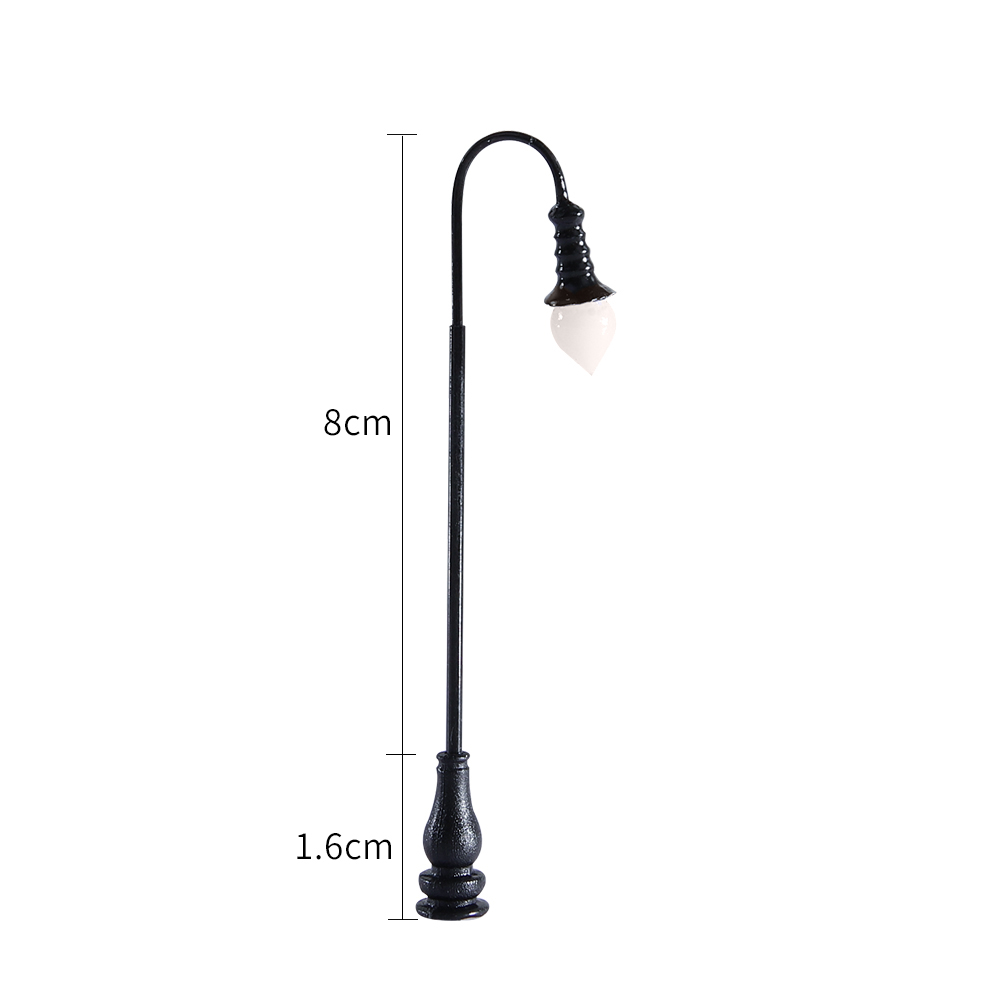 8cm hohe 3v- led-metallgartenlampen für modelleisenbahngebäude, architektur und landschaftsgestaltung