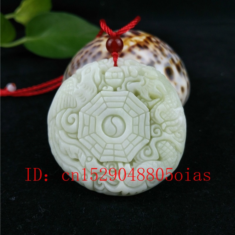Kinesisk naturlig hvid jade drage phoenix vedhæng halskæde charme smykker tilbehør udskåret amulet til kvinder mænd