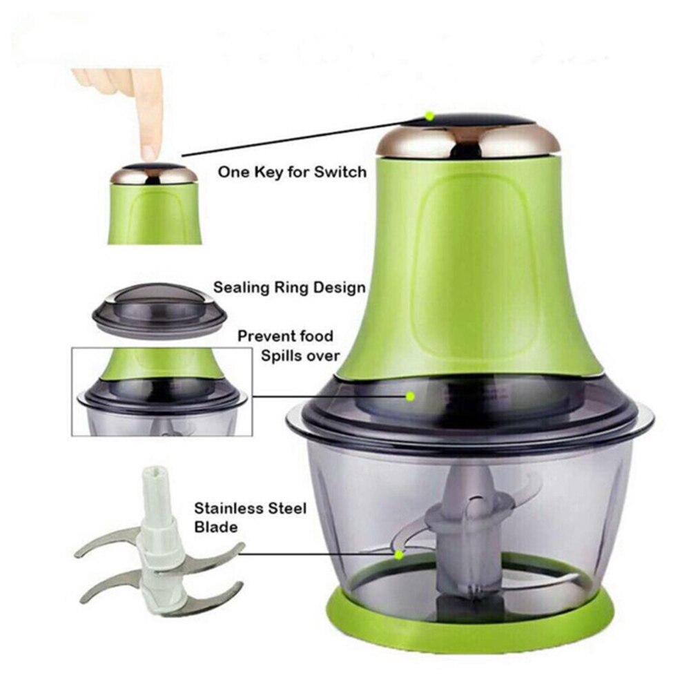 1.2L Capacity Meat Grinder Food Chopper Stainless Electric Kitchen Electric Chopper Meat Grinder Shredder