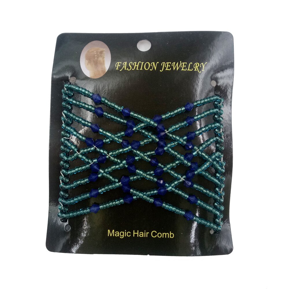 Vintage Elastic Hair Combs Double Slide Magic Bun DIY Hairstyle Making Tool Metal Beads Hairpins Women Hair Clip Accessories: 002