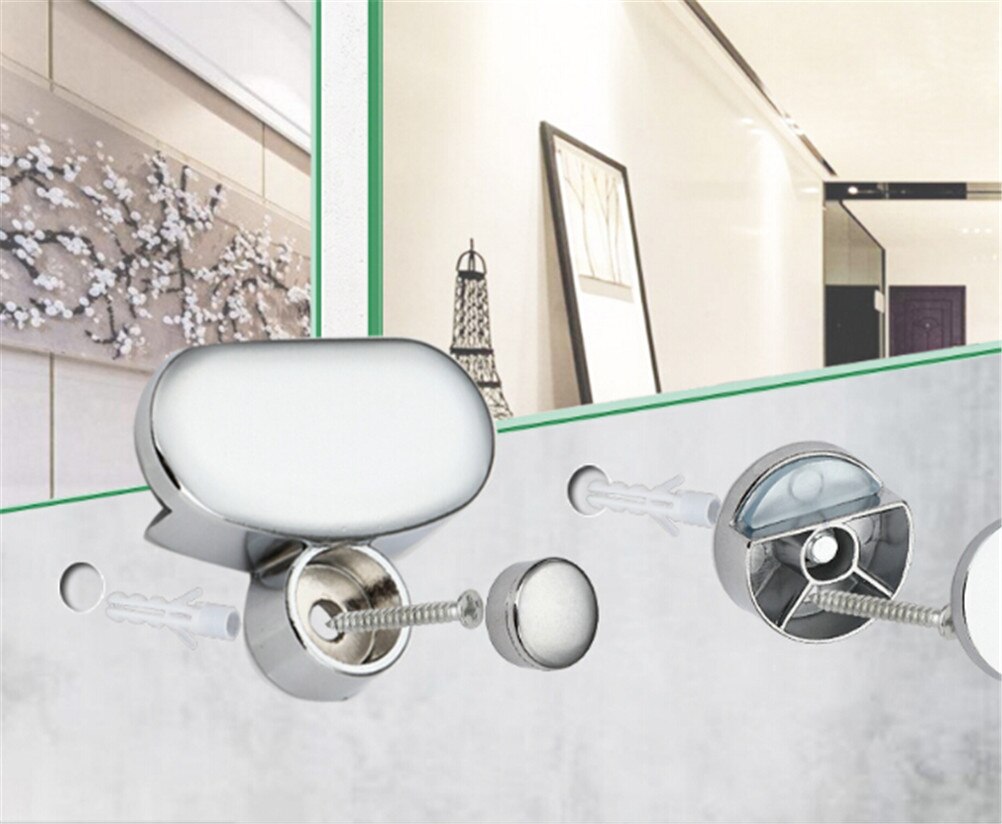 Badeværelse spejl glas spejl hinger fast tilbehør reklame plade glas klemme fast klip spejl spejl fast montering