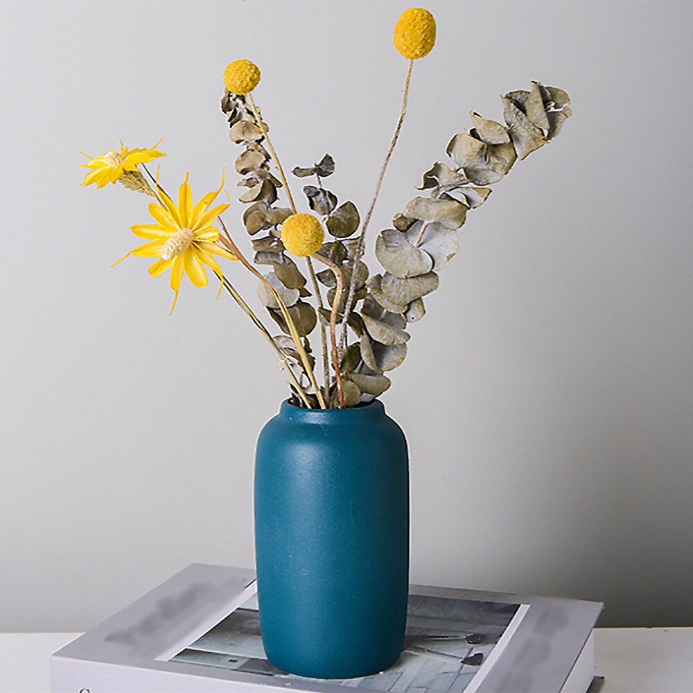 Décoration de Table de mariage, Vases en céramique, panier de fleurs nordique bleu rose jaune