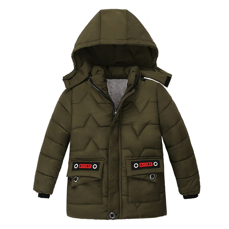 Lzh peuter baby jongens winterjas voor jongens dikke warme kleding kinderen baby bovenkleding jassen kinderen capuchon jas 2 3 4 5 jaar: Legergroen / 2t