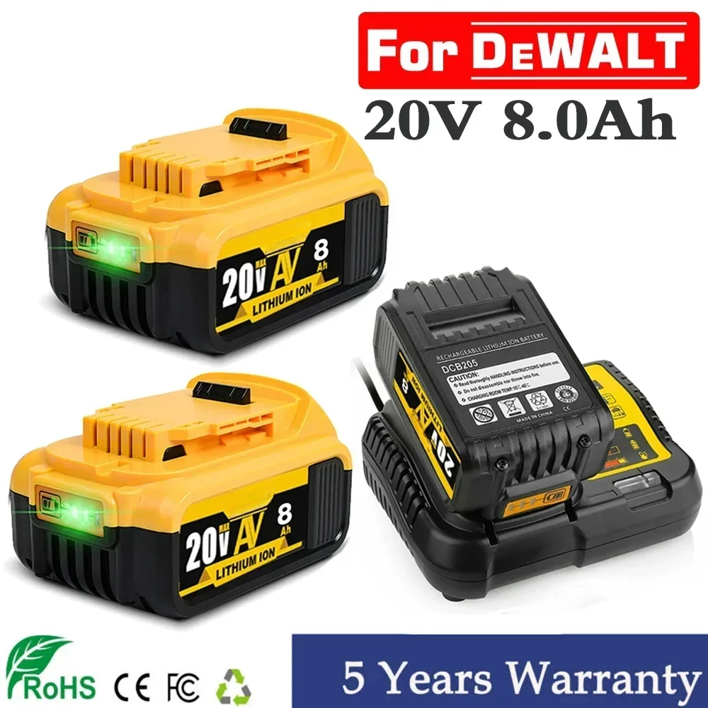 NEUER Akku kompatibel mit Dewalt Power Tools 18V 8Ah wiederaufladbares Elektrowerkzeug Lithiumbatterien 20V 18Volt 18V 5Ah 6Ah 8Ah