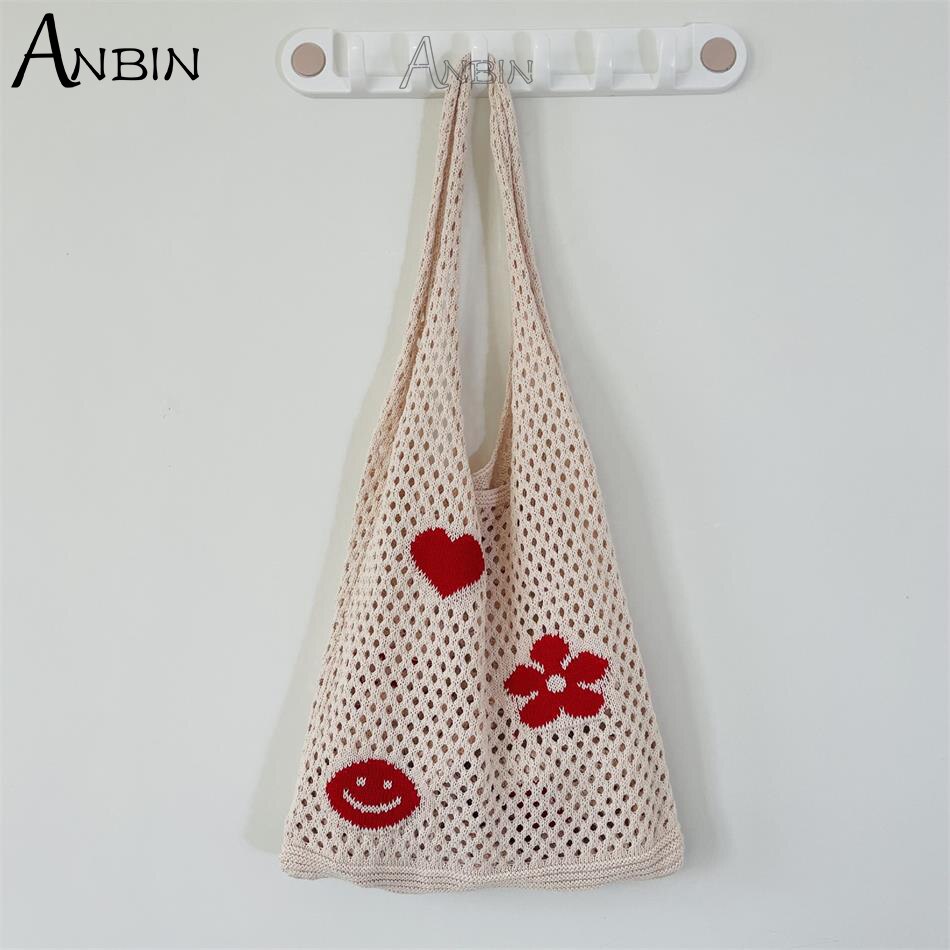 Mode Gebreide Vest Vrouwen Schoudertassen Bloemen Zomer Strand Bakken Gehaakte Tas Grote Capaciteit Vrouwelijke Handtas Shopper: 3