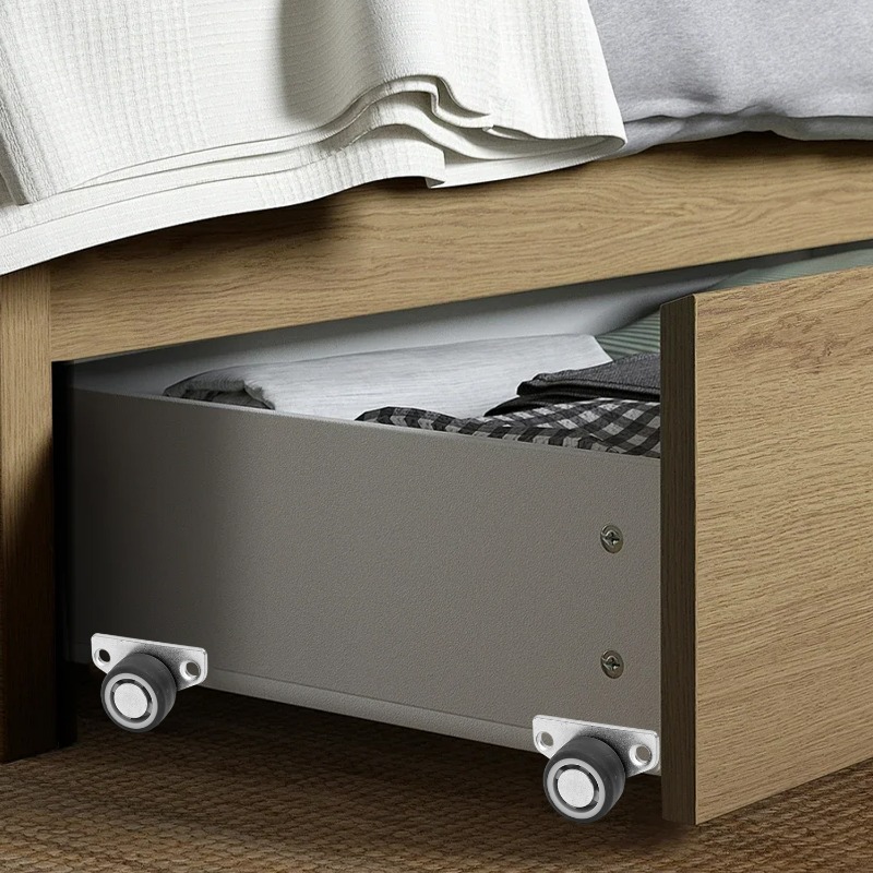 1/8Sets Side Mount Caster Wheels Mini Silent Rubber Furniture Castors Directional Cartwheels For Trolley Drawer Kitchen Cabinets