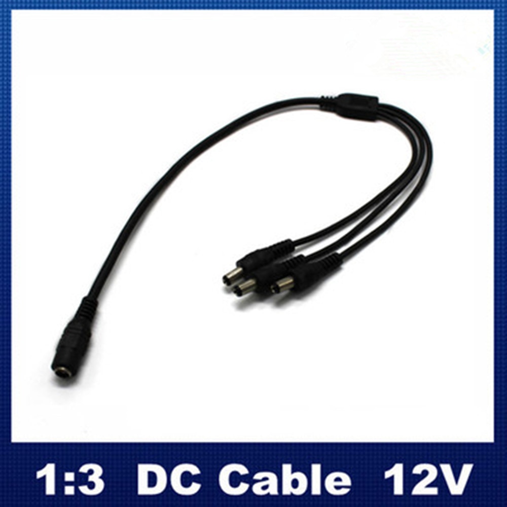 2 Stuks Dc Power Jack Splitter Adapter Connector Kabel 1 Dc Vrouw Tot 3 Man Plug Voor Cctv Camera en Led Strip