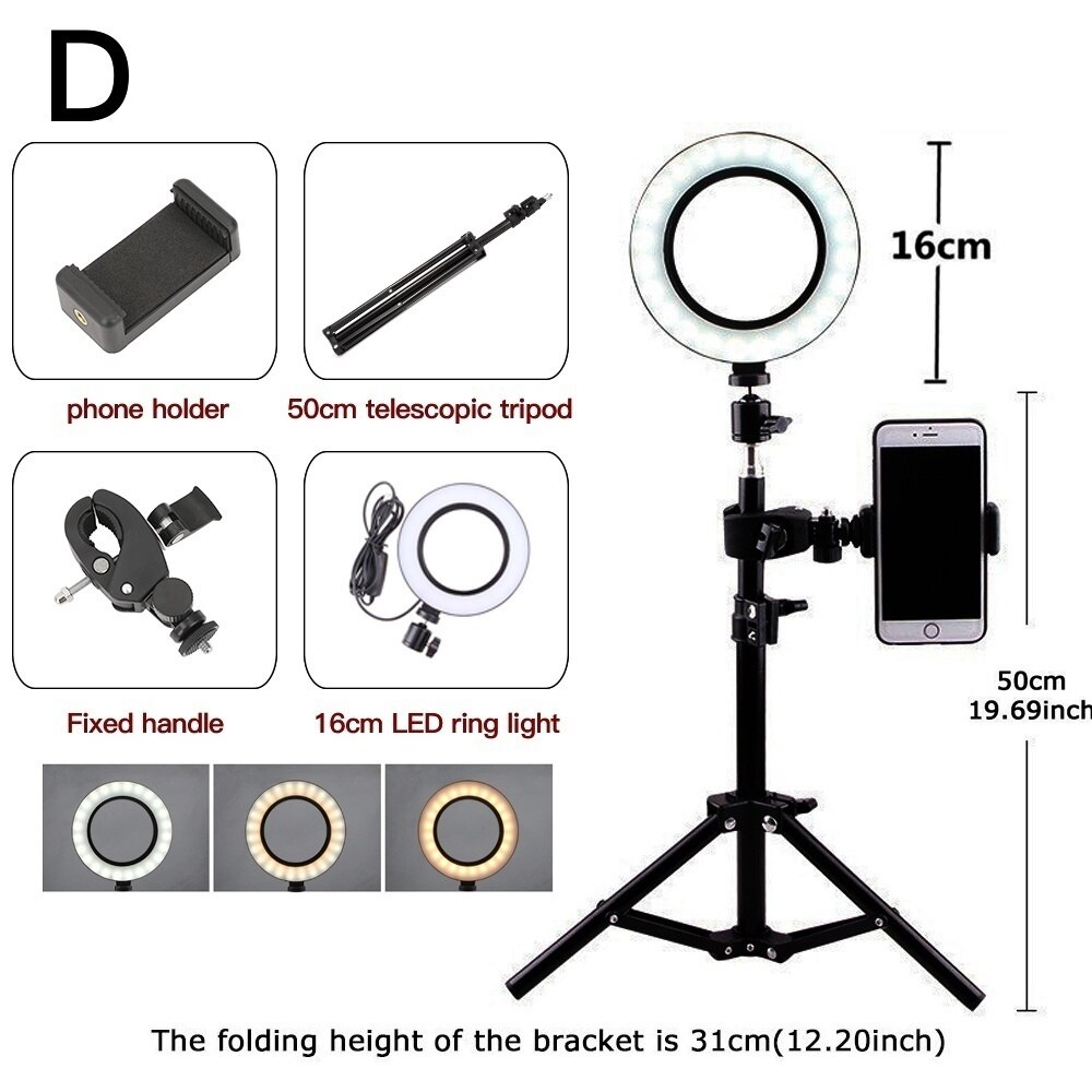 Anello di Luce Ha Condotto Le Luci 16/26 centimetri Anello di Luce con 50/160 centimetri Treppiede Luce Anello di Luce A Led con il Basamento Fotografia Selfie Anello di Luci: Size D