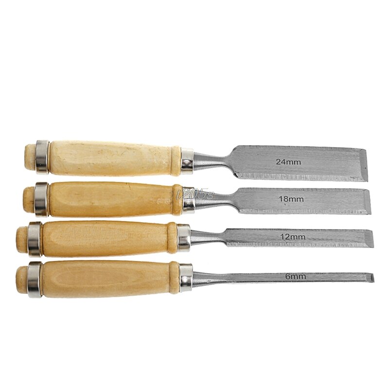 4Pcs/Set Wood Sculpture Flat Chisel DIY Woodworking Hand Tool T12 50PB