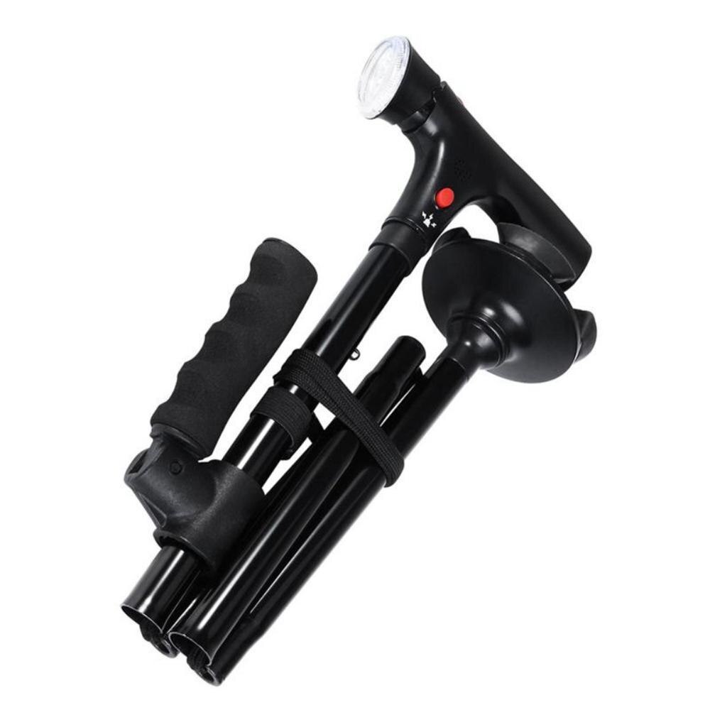 Outdoor Smart Cane Four Foot Non-slip Adjustable Height Stick With Lamp Old Men Walking Stick