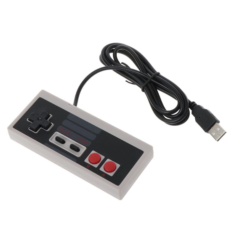USB Gaming Controller Plug-Play Plastic Black+Gray for NES PC Windows