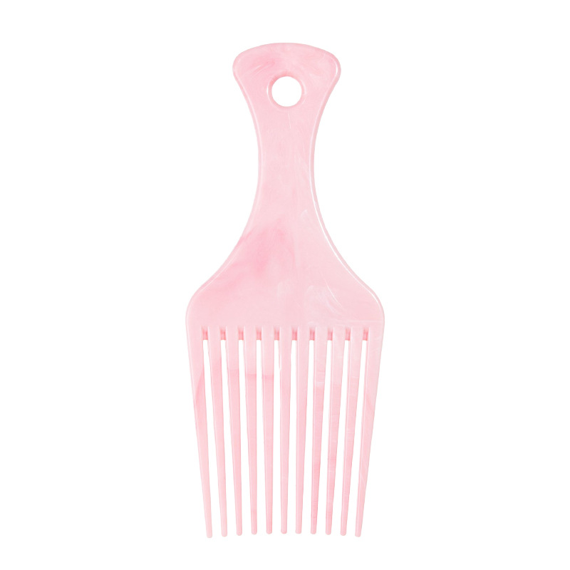 Frisør hårstyling afro kam frisørkam krøllete hårplukkeverktøy egnet for naturlig krøllete hår расческа для волос: Rosa